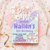 Invitation Cinq a Vibe Super Retro Rainbow 5e anniversaire