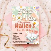 Invitation Cinq a Vibe Super Retro Rainbow 5e anniversaire