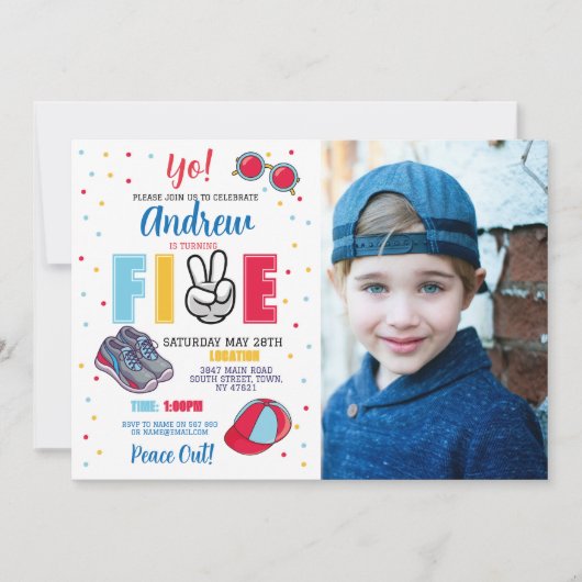 Invitation Cinq Anniversaire De Paix Yo ! 5e Summer Boys (Devant)
