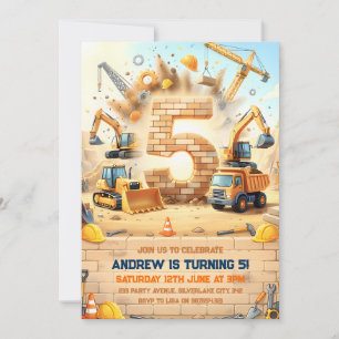 Invitation Cinq ans de camions de construction