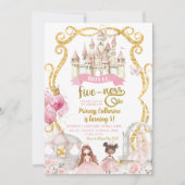 Invitation Cinq ans royaux pour l'anniversaire d'une princess (Devant)