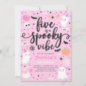Invitation Cinq Est Un Vibe Spoe Halloween Fantôme Anniversai (Devant)
