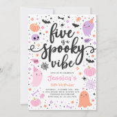 Invitation Cinq Est Un Vibe Spoe Halloween Fantôme Anniversai (Devant)