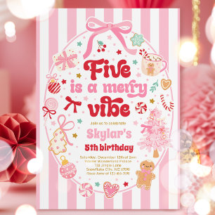 Invitation Cinq Est Une Vibe Joyeuse Noël Arc 5ème Anniversai