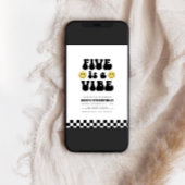 Invitation Cinq est Vibe | Garçons Joyeux Visage Enfants 5e a