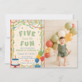 Invitation Cinq fois plus de fun pour le 5e anniversaire (Devant)