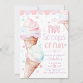 Invitation Cinq Scoops de plaisir crème glacée 5e anniversair (Devant)