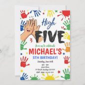 Invitation Cinq sur Cinq Anniversaire Hi Five Fête d'annivers (Devant)