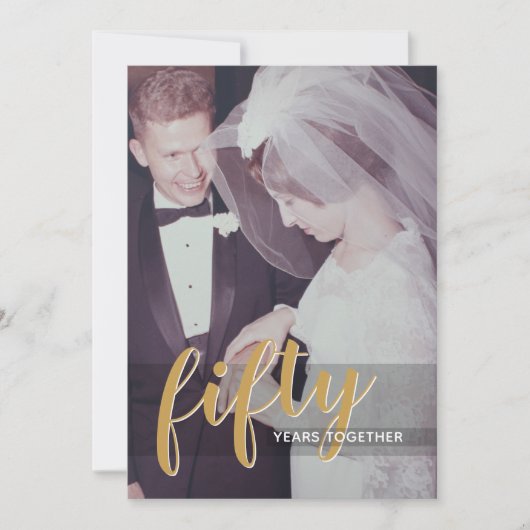 Invitation Cinquante - 50e anniversaire de mariage & photo (Devant)