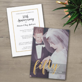 Invitation Cinquante - 50e anniversaire de mariage & photo