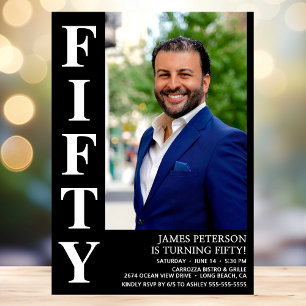 Invitation Cinquante 50e anniversaire Gras Type de photo