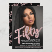 Invitation Cinquante 50e anniversaire script photo parties sc (Devant / Derrière)