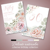 Invitation Cinquante Anniversaire Floral