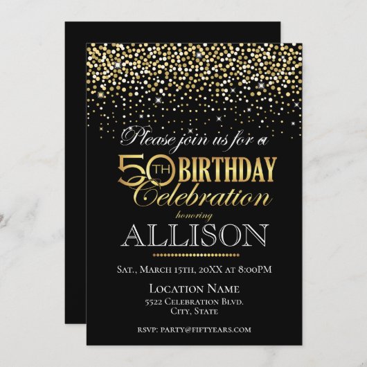 Invitation Cinquante ans de fête (Devant / Derrière)