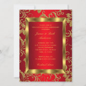 Invitation Cinquante ans de mariage Photo Fleur Or Rouge (Dos)