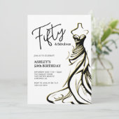 Invitation Cinquante ans et Fabuleuse Robe Noir Blanc 50e Ann (Debout devant)