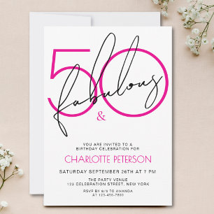 Invitation Cinquante ans et Fabuleux Fête d'anniversaire 50 a