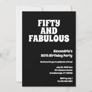 Invitation Cinquante ans et Fabuleux Noir Blanc 50e Anniversa