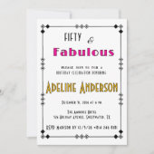 Invitation Cinquante ans et Fabuleux Or Noir Rose Art Déco   (Devant)