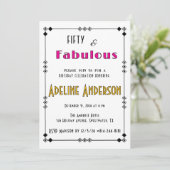 Invitation Cinquante ans et Fabuleux Or Noir Rose Art Déco   (Debout devant)