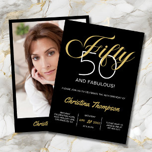 Invitation Cinquante ans et Fabuleux Photo 50e Anniversaire