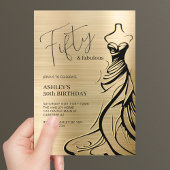 Invitation Cinquante ans et Fabuleux Robe Or 50e Anniversaire