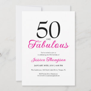 Invitation Cinquante ans et Fabuleux Script 50e Anniversaire