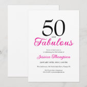 Invitation Cinquante ans et Fabuleux Script 50e Anniversaire (Devant / Derrière)