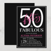 Invitation Cinquante ans et Fabuleux Script 50e Anniversaire (Devant / Derrière)