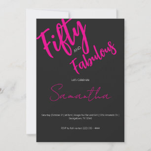 Invitation Cinquante ans et Fabuleux Script 50e Anniversaire