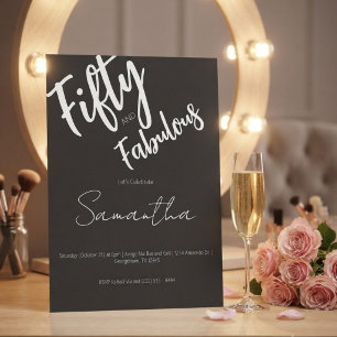 Invitation Cinquante ans et Fabuleux Script 50e Anniversaire