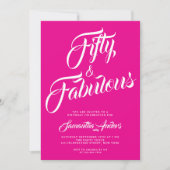 Invitation Cinquante ans et Fabuleux Script Fête d'anniversai (Devant)