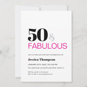 Invitation Cinquante ans et Fabuleux Typographie 50e Annivers
