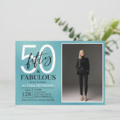 Invitation Cinquante ans et Fabulueux Script Photo 50e Annive (Debout devant)