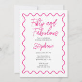 Invitation Cinquante ans et Fabulueux Script Rose (Devant)