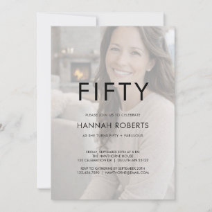 Invitation Cinquante ans et Fantastique Photo 50e Anniversair