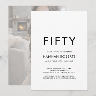 Invitation Cinquante ans et Fantastique Photo 50e Anniversair