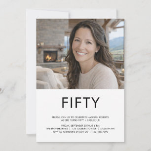 Invitation Cinquante ans et Fantastique Photo Fête d'annivers