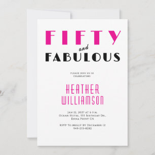 Invitation Cinquante ans et Fantastique Rose Noir 50e Anniver