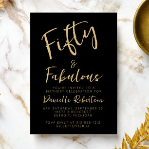Invitation Cinquante ans et Fantastique Script Fête d'anniver