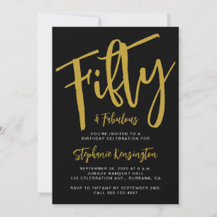 Invitation Cinquante ans et Fantastique Script Fête d'anniver