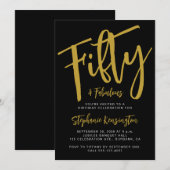 Invitation Cinquante ans et Fantastique Script Fête d'anniver (Devant / Derrière)