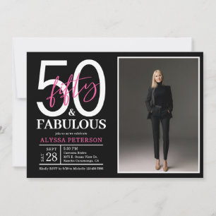 Invitation Cinquante ans et Fantastique Texte Photo 50e Anniv