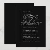 Invitation Cinquante ans moderne et fabuleux Fête d'anniversa (Devant / Derrière)