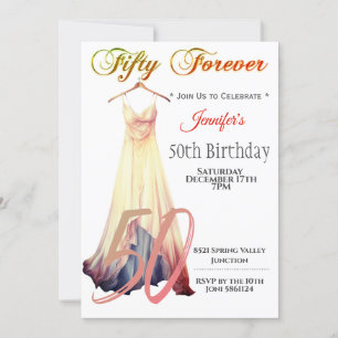 Invitation Cinquante ans pour toujours   Robe moderne pour 50