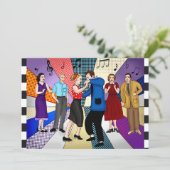 Invitation Cinquante ans rétro Thématique Anniversaire (Debout devant)