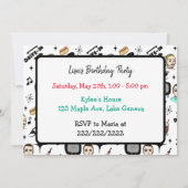 Invitation Cinquante ans rétro Thématique Anniversaire (Dos)