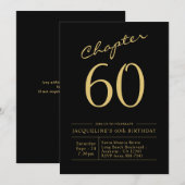 Invitation Cinquante Black Gold 60e fête d'anniversaire (Devant / Derrière)