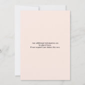 Invitation Cinquante Blush Pink 50e Anniversaire Photo (Dos)