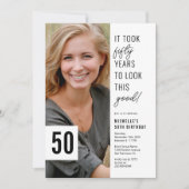 Invitation Cinquante Chic Photo 50th Birthday Party Invitatio (Devant)